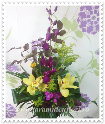 Aranjamente florale din orhidee cymbidium si dendrobium.603